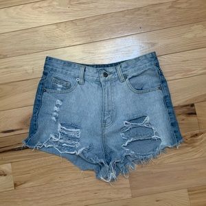 High Waisted Ripped Jean Shorts.